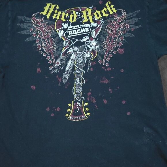 Y2k Style Hard Rock Cafe Native Music Rocks Shirt Large - Picture 3 of 5